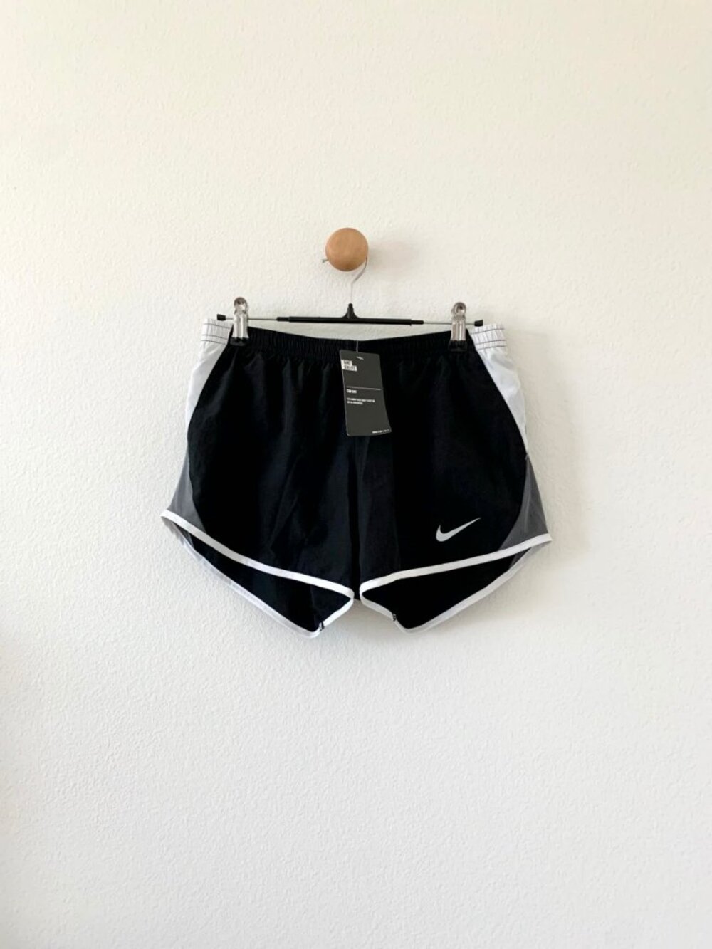 Nike Black White Running Athletic Sport Shorts US Small
